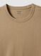 Beige short sleeve pure cotton T-shirt regular fit_5