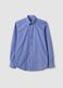 Blue cotton-blend button-down collar shirt, slim fit, easy iron_4