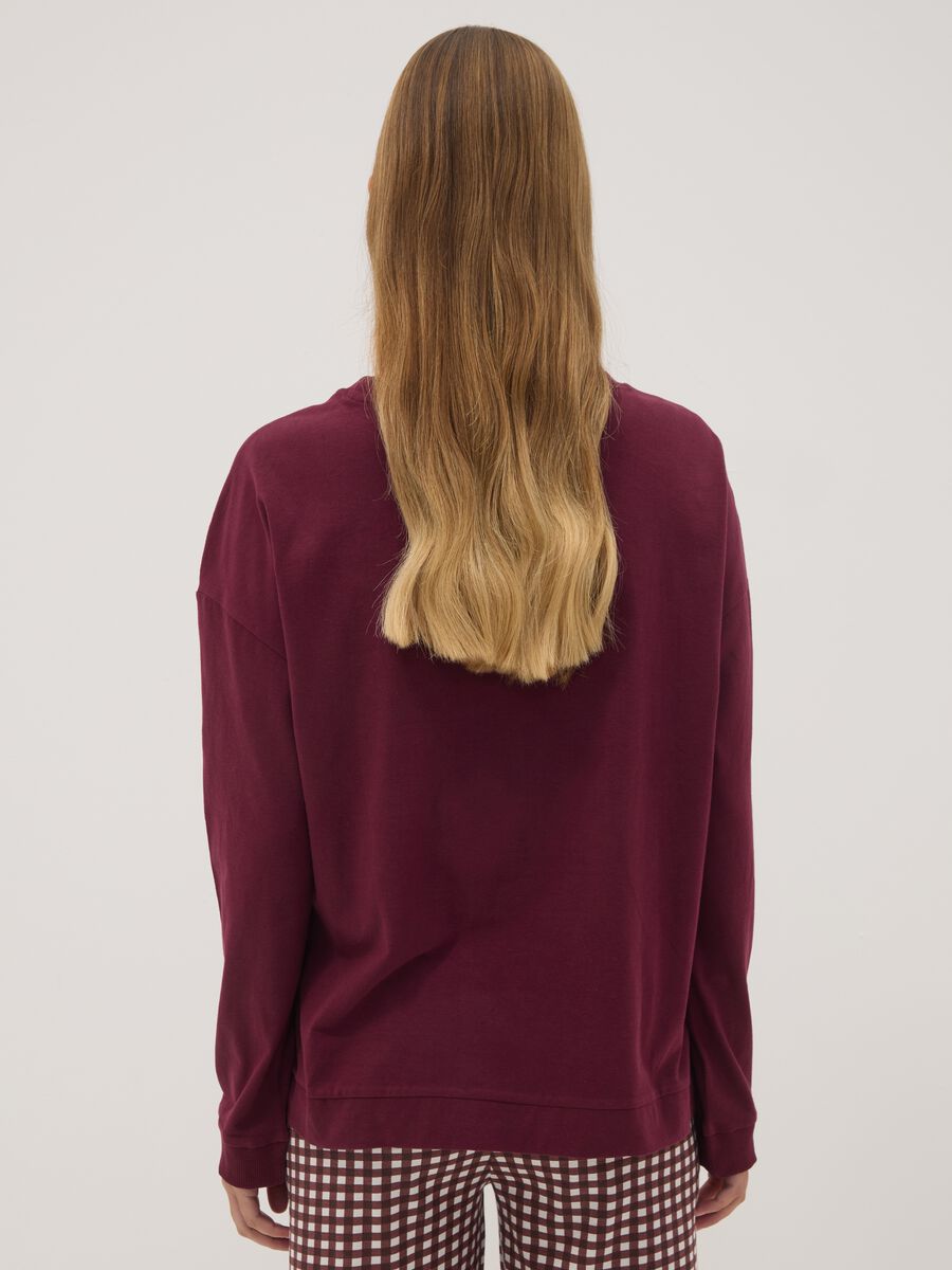 Maglia pigiama viola in puro cotone con stampa Peanuts_3