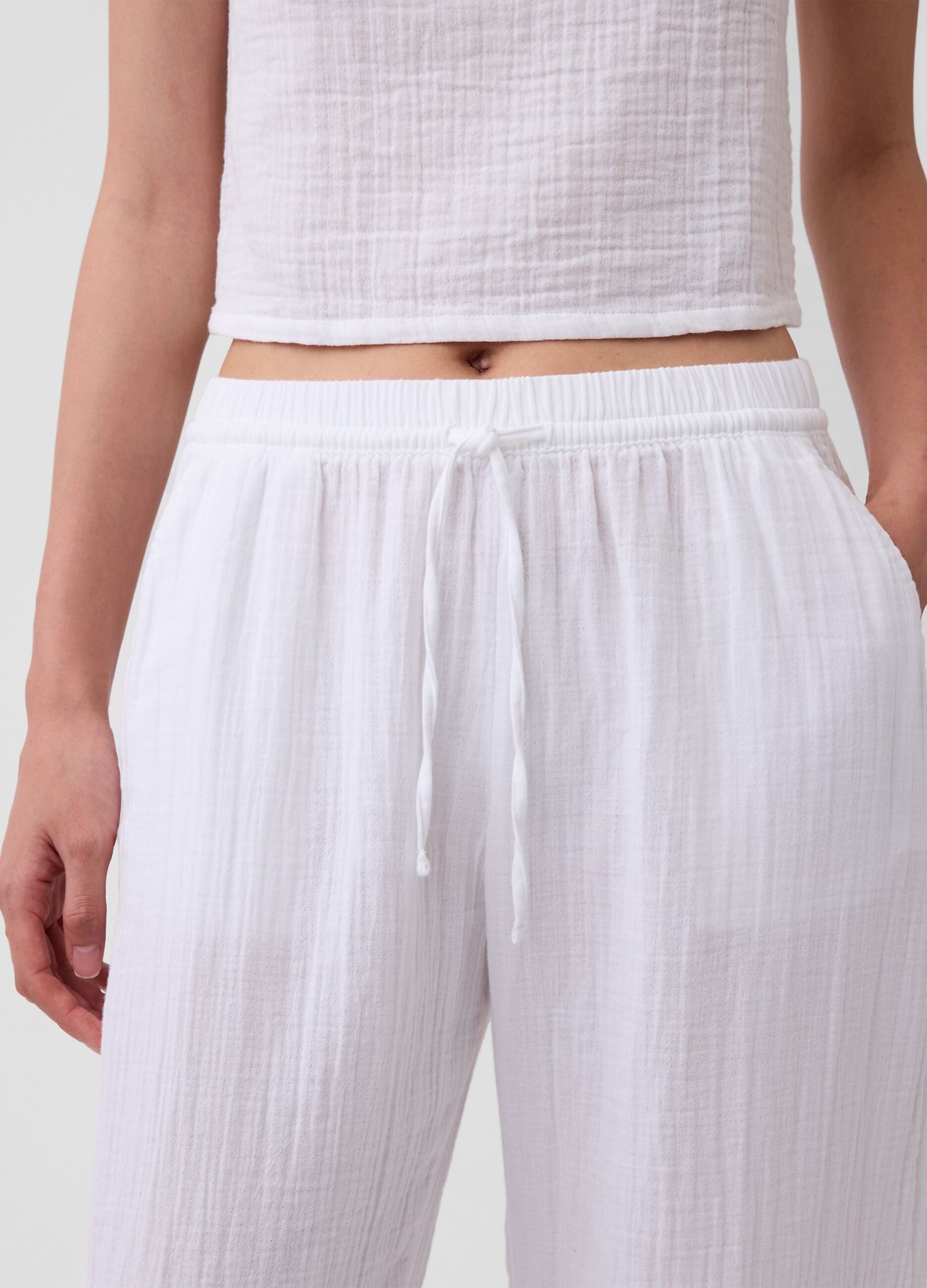 Pure cotton jogger trousers