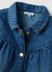 Abito denim blu in misto cotone e viscosa a girocollo per bimba_2