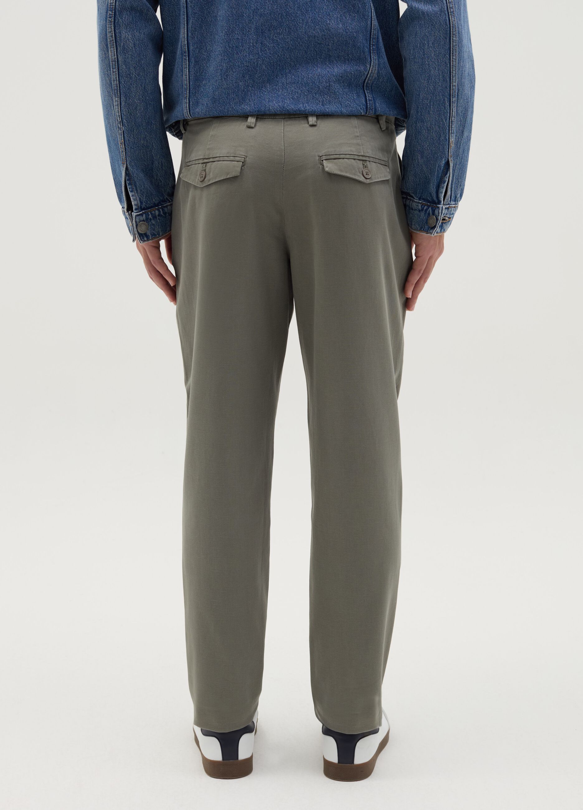 Cotton and linen chino trousers