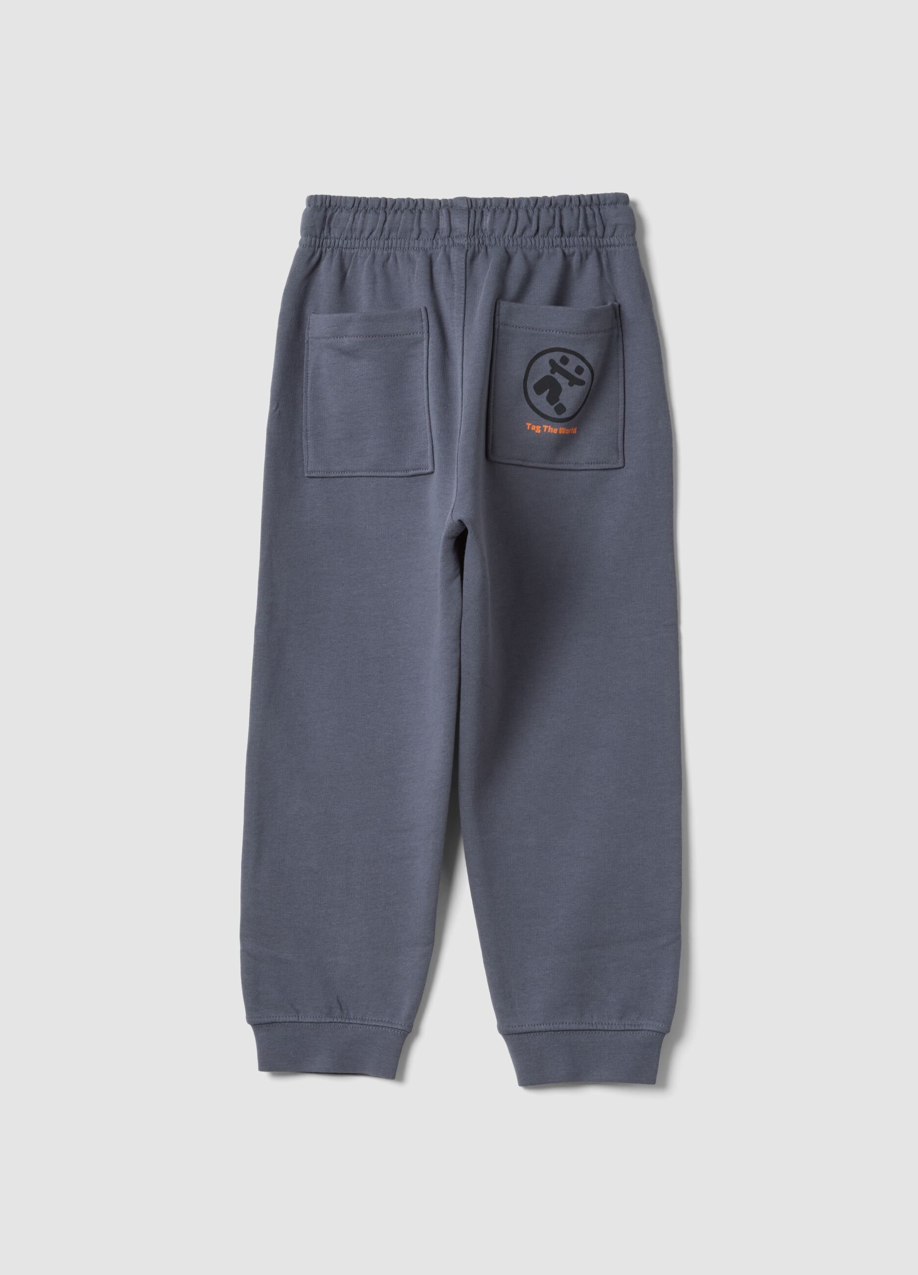 Dark grey kids&rsquo; pure cotton over-fit jogger trousers
