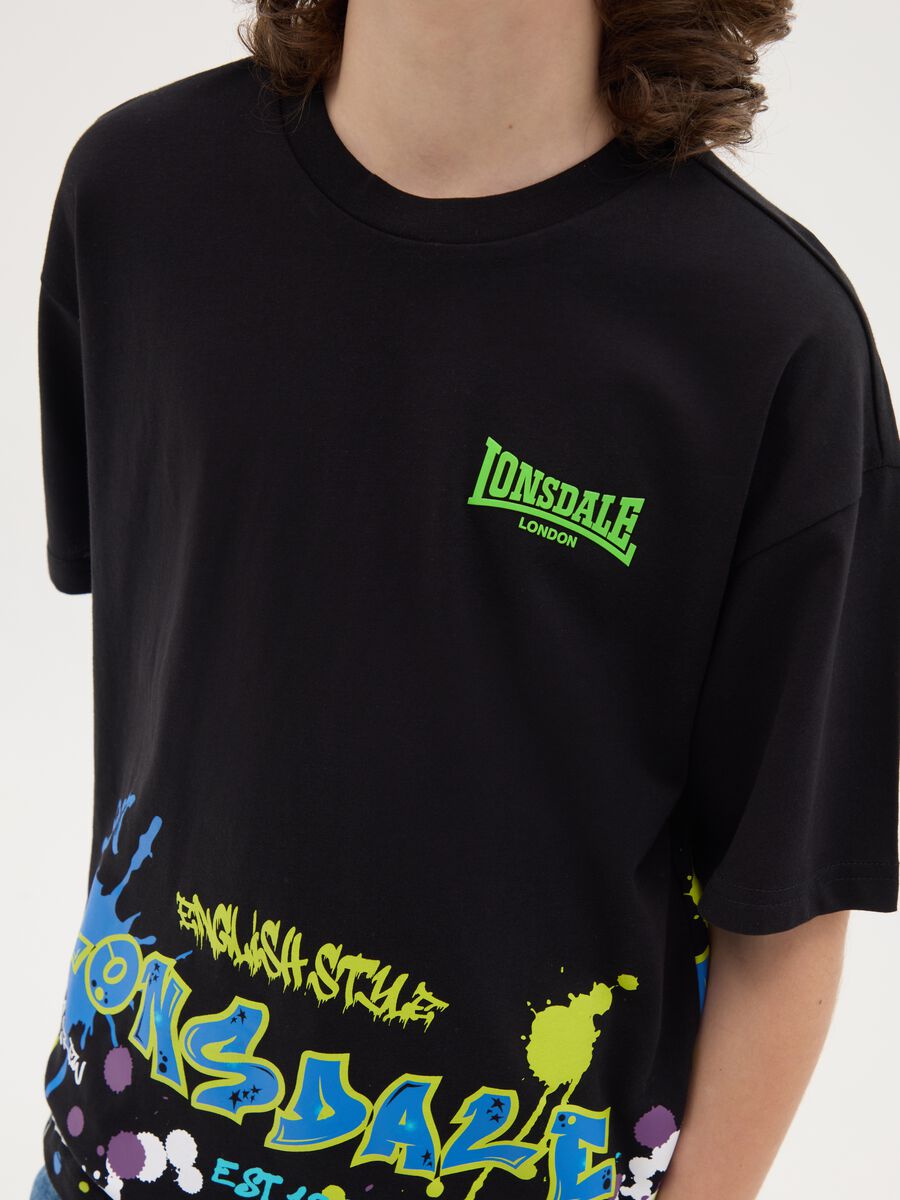 Cotton T-shirt with graffiti-style logo print_1