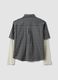 Black double-layer checked pure cotton poplin shirt, oversized fit_2