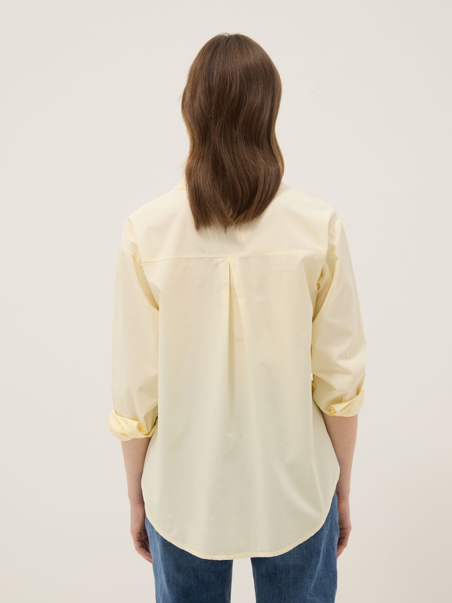 Camicia gialla in puro cotone slim fit_3