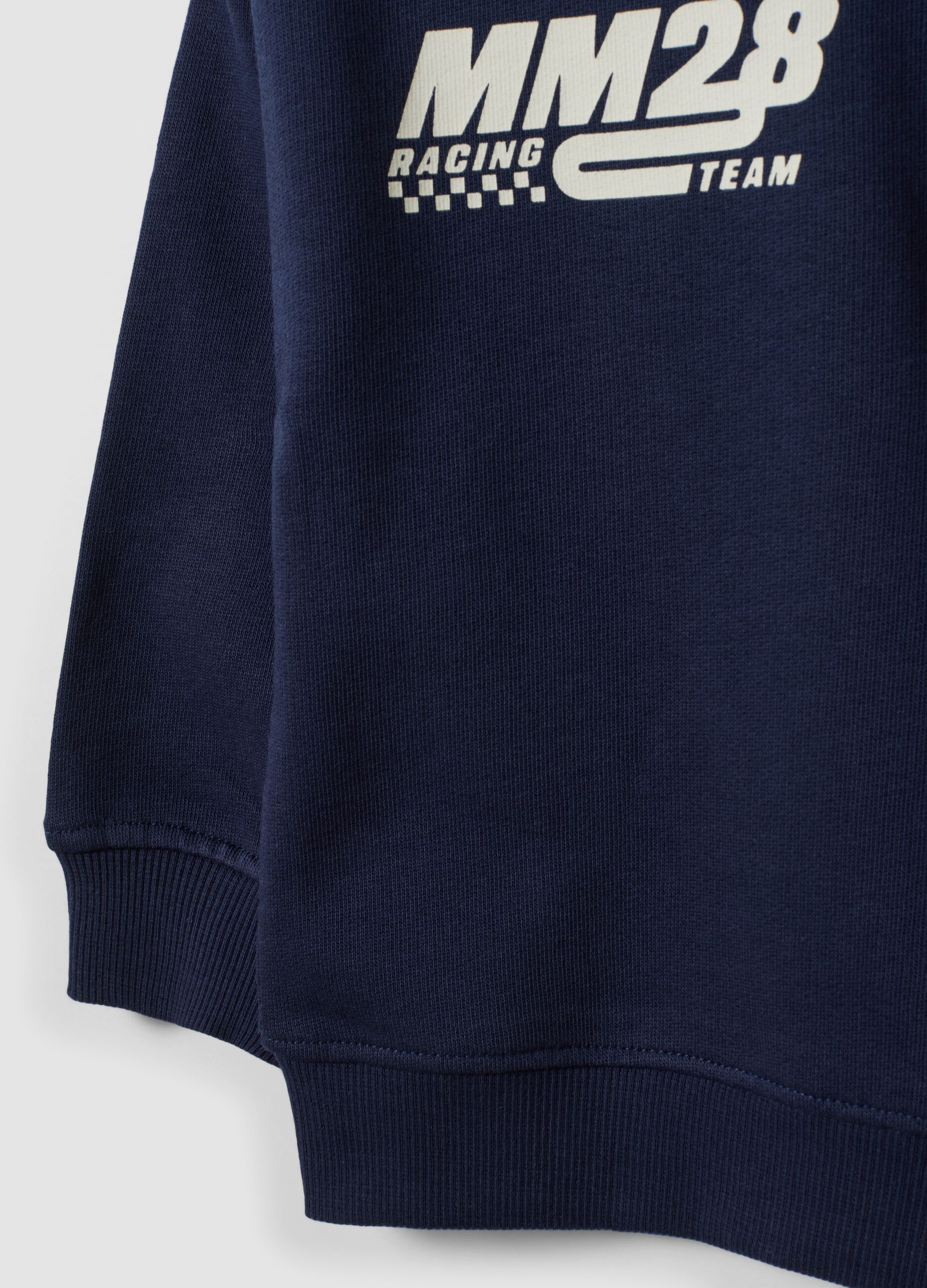 Blue pure cotton crew-neck sweatshirt with Mickey print, oversized fit for boys