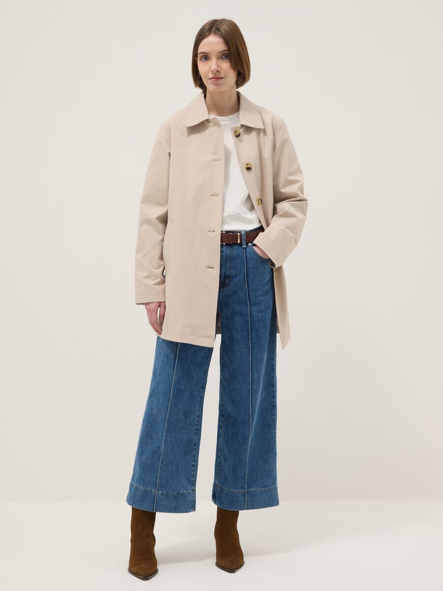 Giacca leggera beige regular fit con bottoni_2