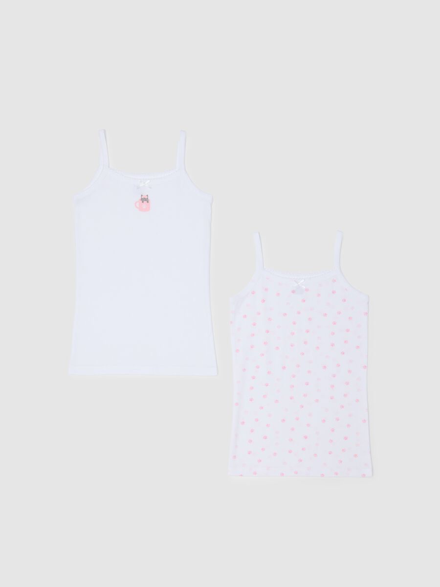 Pack of girls' multicolour cotton vests_0