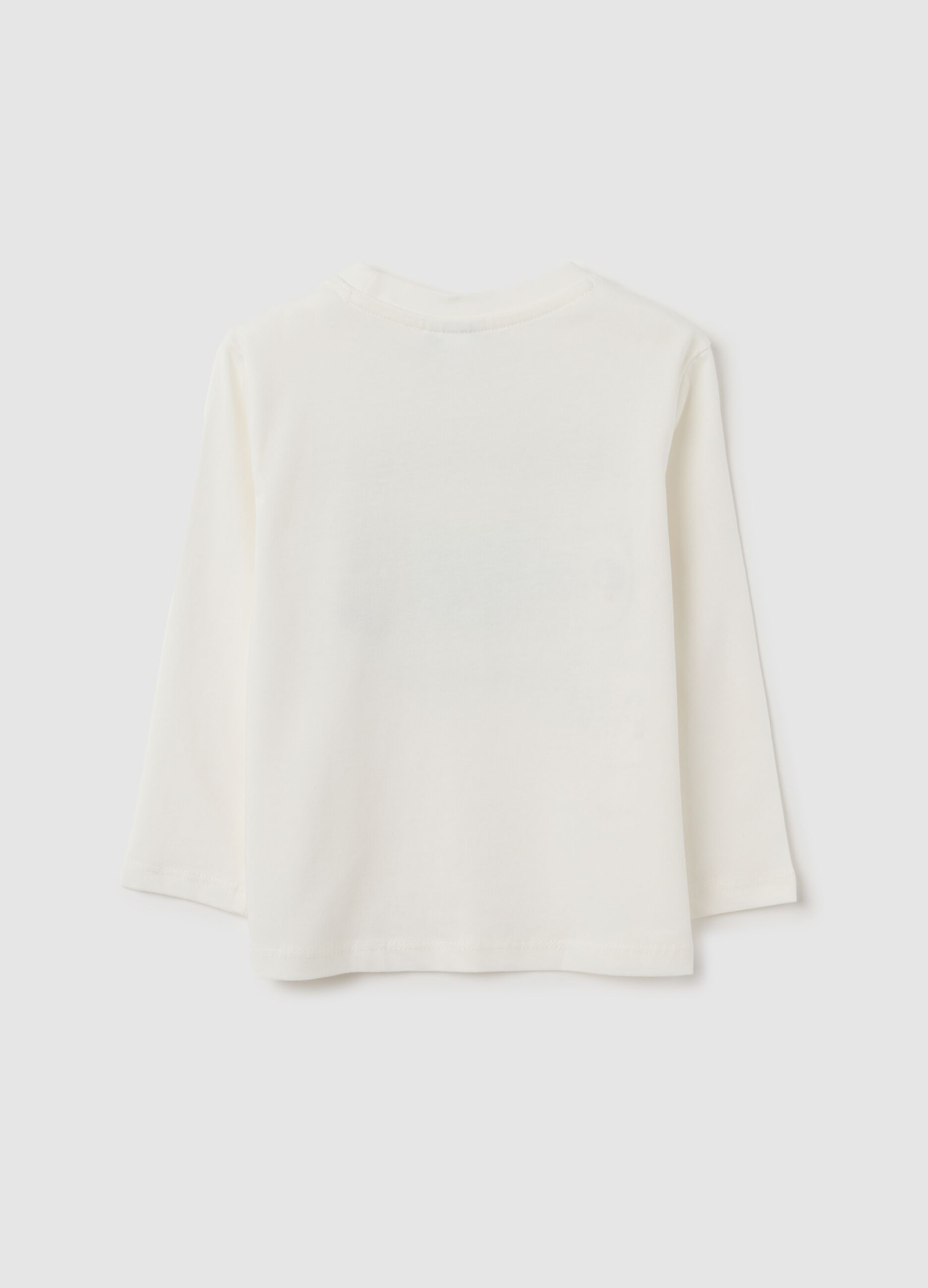 Maglia da neonato in puro cotone bianca regular fit