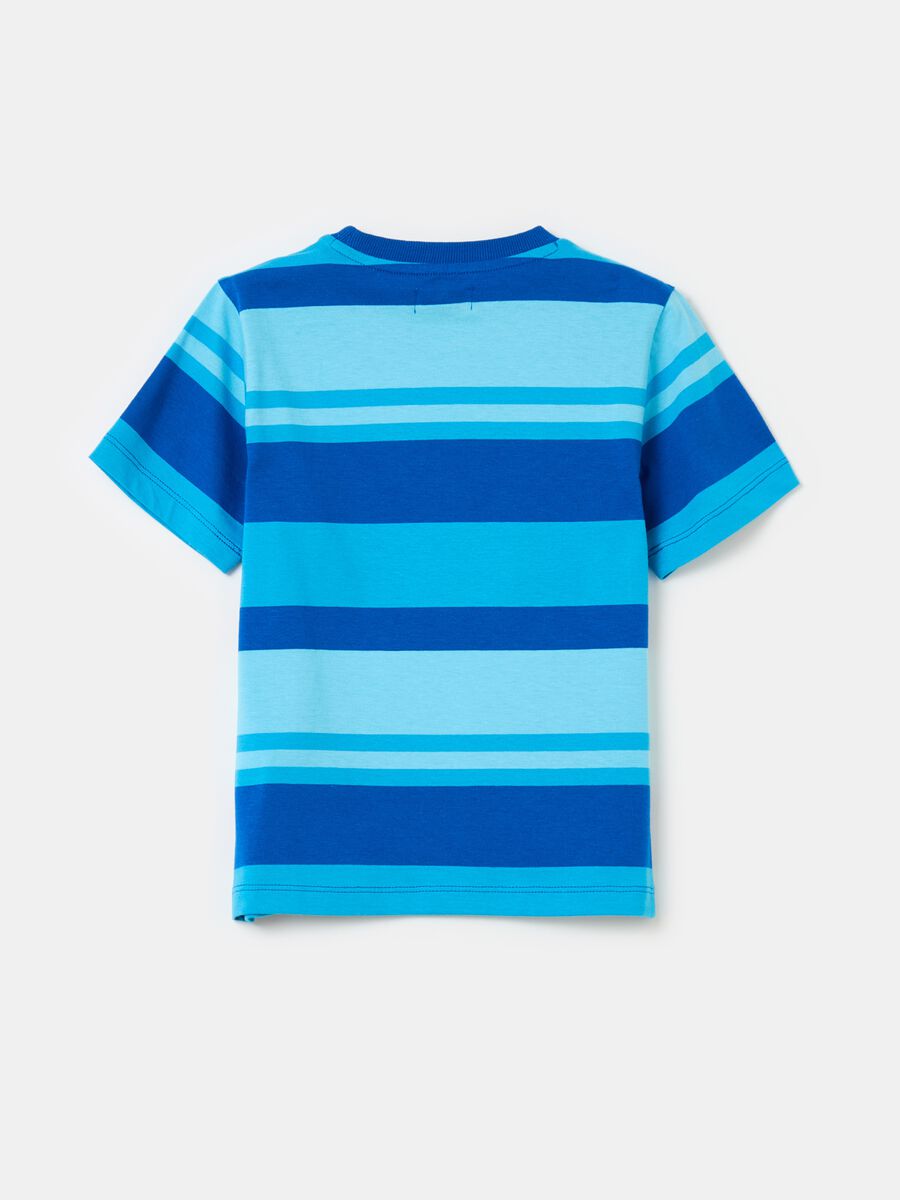 Cotton T-shirt with striped pattern_1