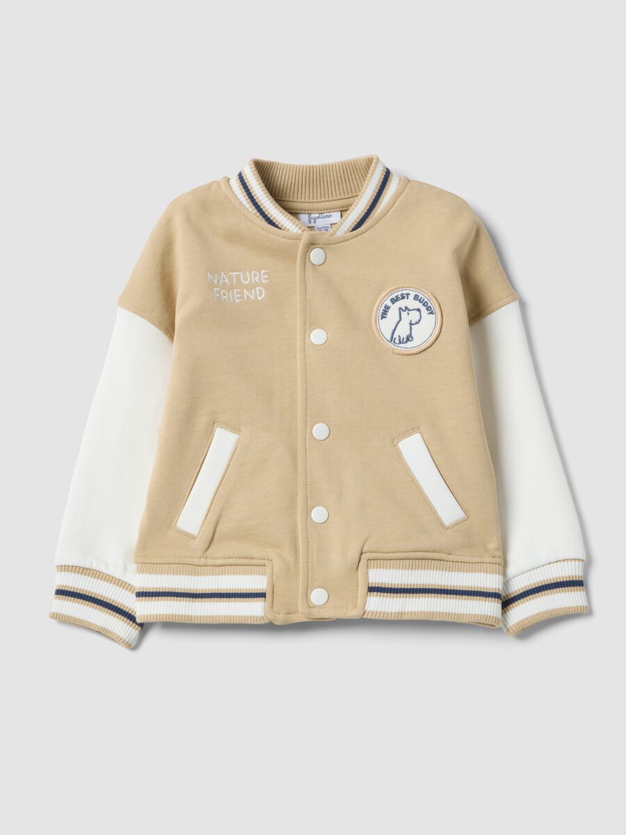 Felpa in puro cotone multicolor da bimbo oversize fit_0