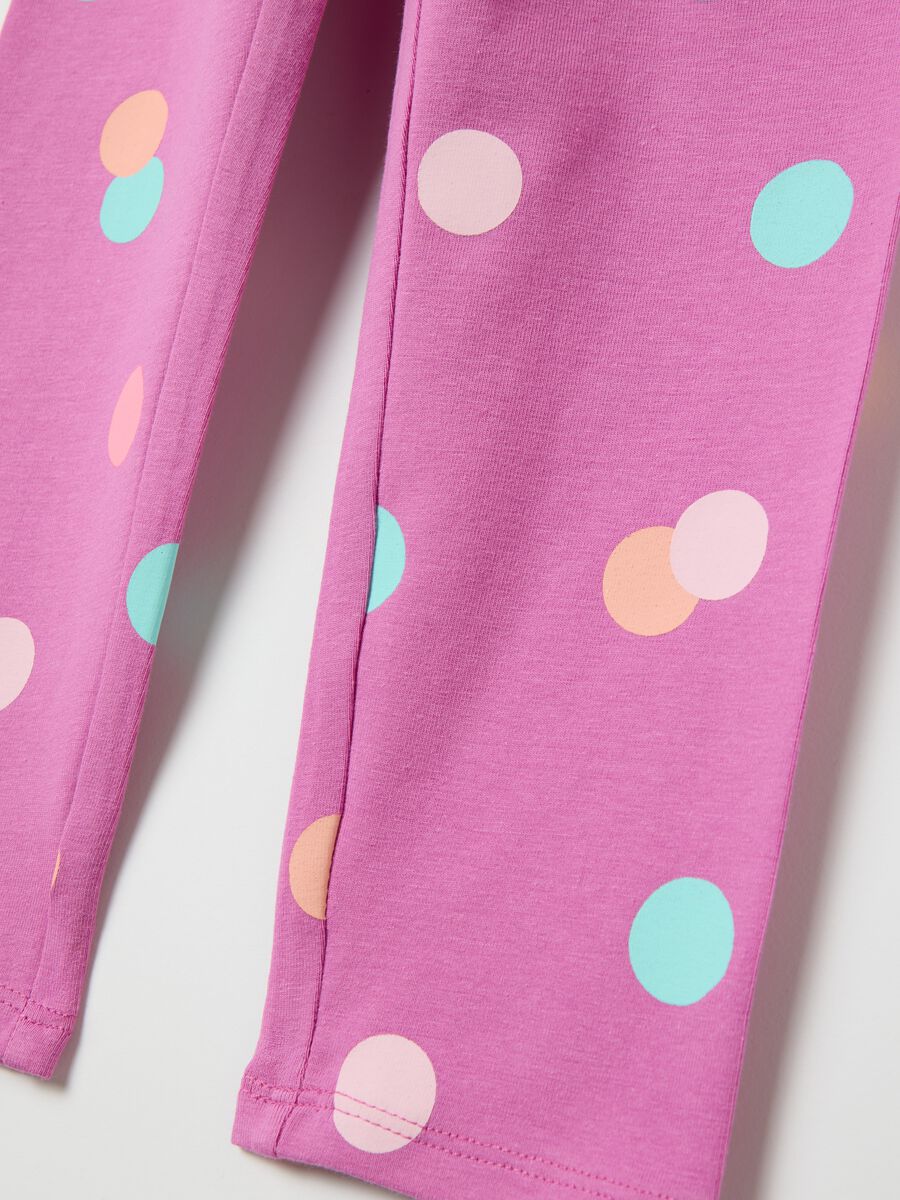Pink three-quarter leggings in stretch cotton_3