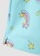 Girls' sky blue pure cotton shorts - regular fit with rainbows_3
