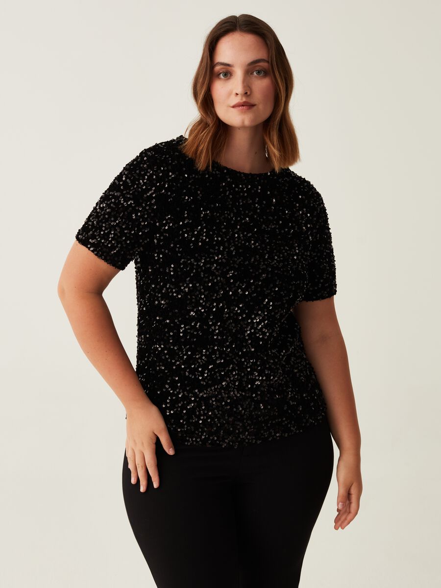 T-shirt in paillettes Curvy_1