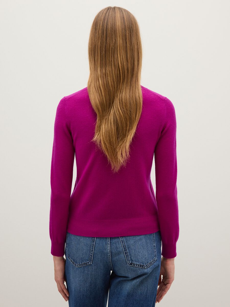 Maglione in pura lana rosa ciclamino_2