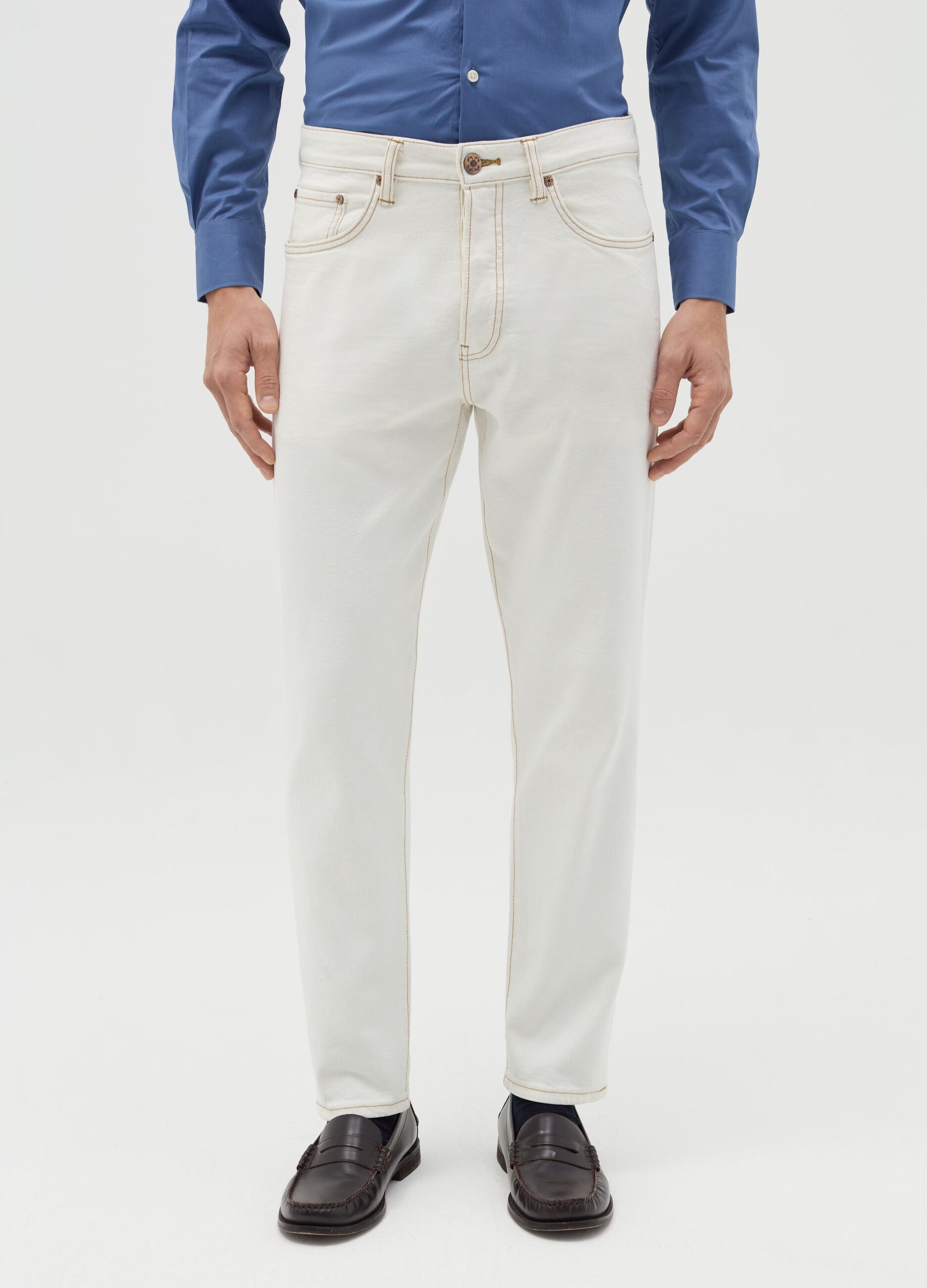 Jeans relaxed fit in cotone e canapa stretch