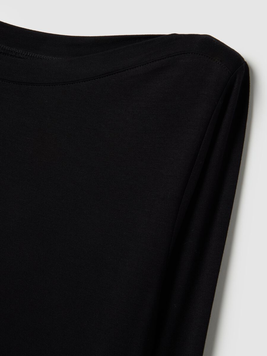 Black crew neck long sleeve regular fit jumper_5