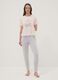 Pigiama rosa in puro cotone organico con pantaloni grigi regular fit_0