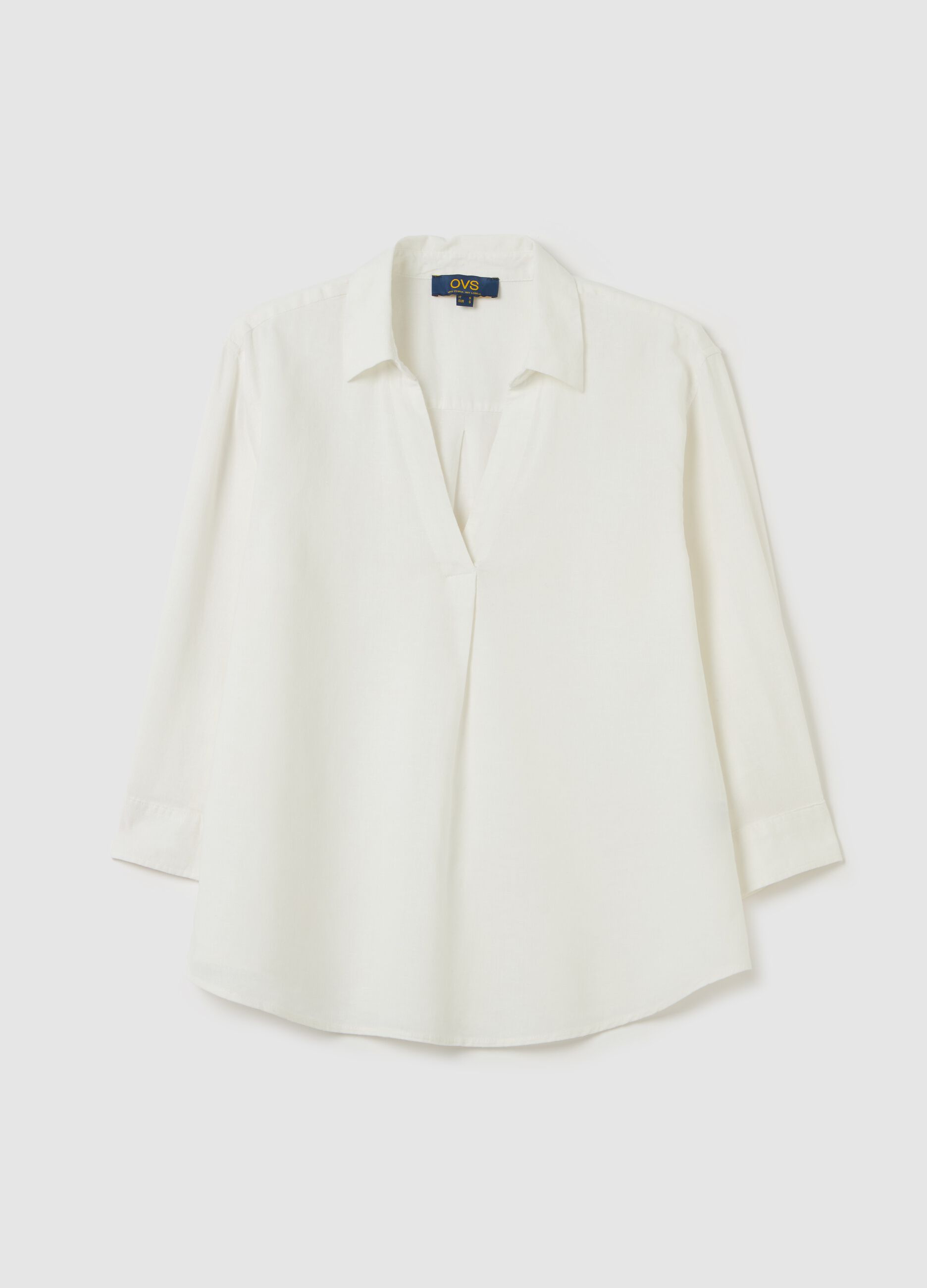 White linen and viscose shirt
