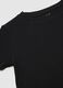 Black stretch cotton T-shirt for girls_3