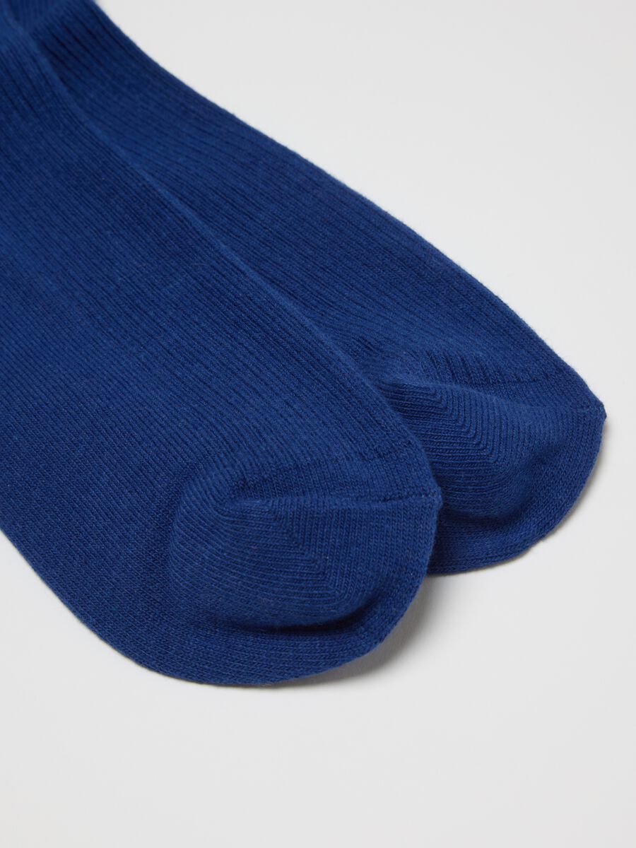 Calze midi blu in misto cotone_1