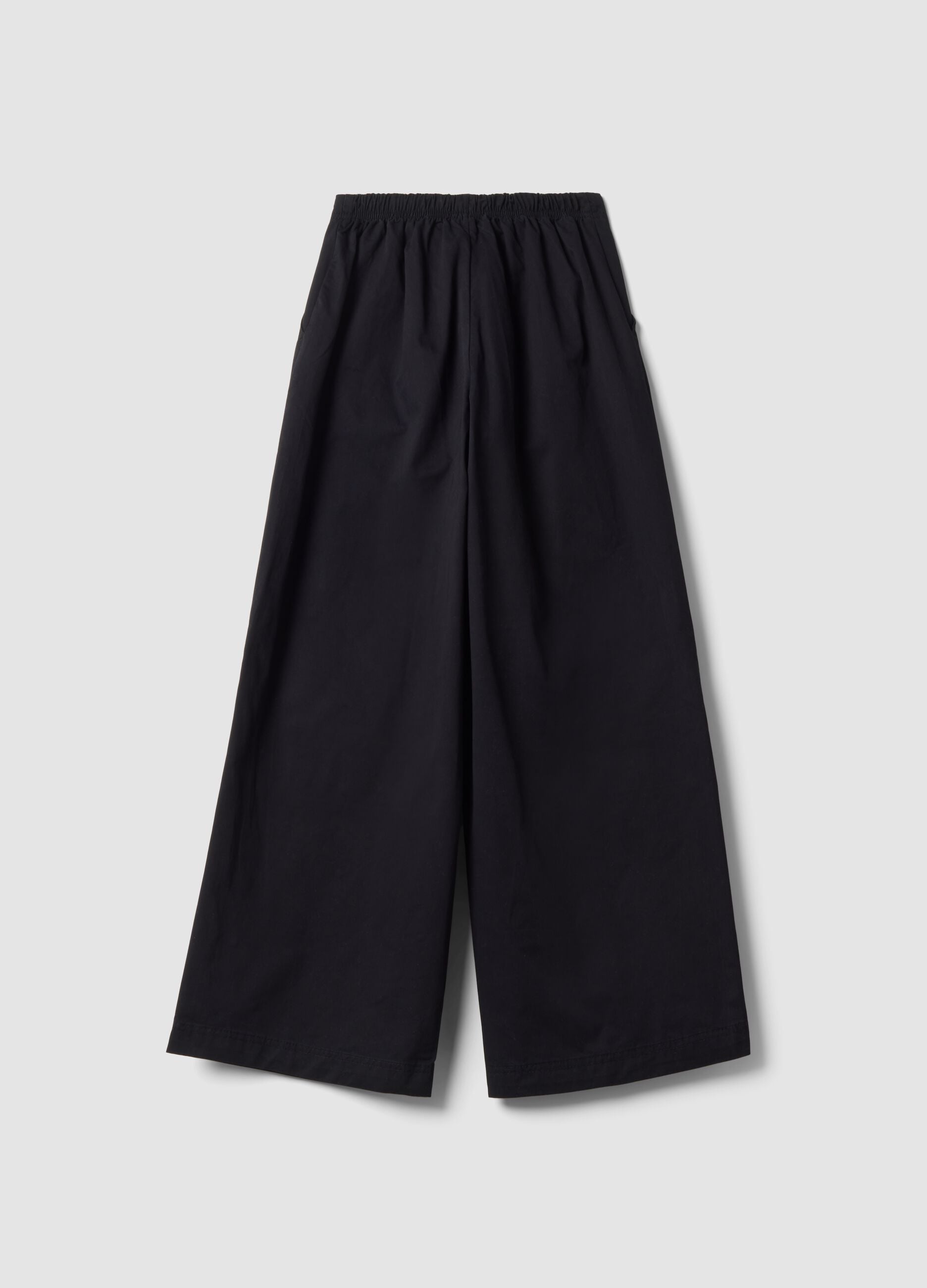 Blue parachute-fit trousers in pure cotton