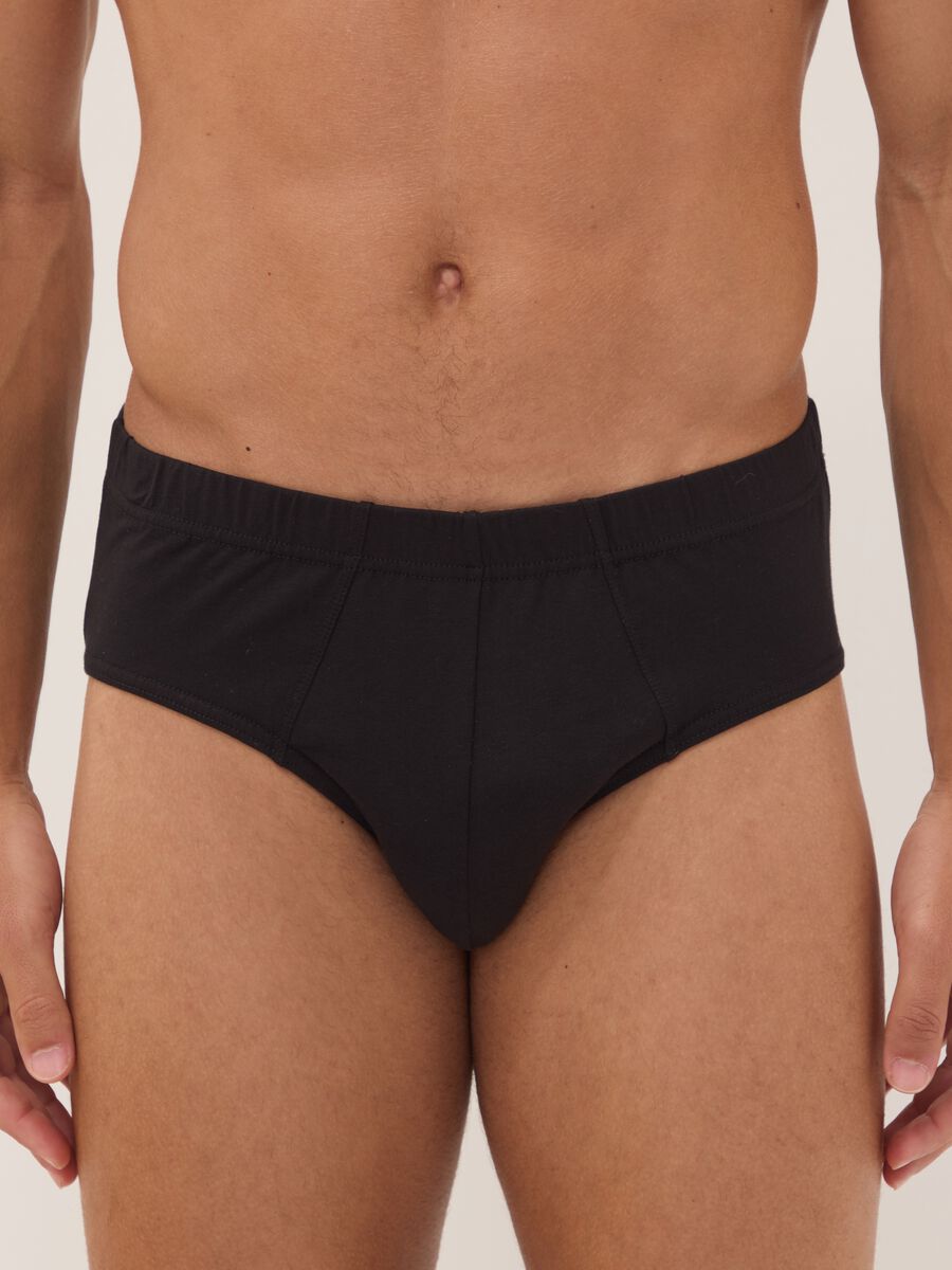Multipack di cinque slip neri in cotone organico_1