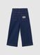 Girls' blue denim culotte pants with embroidery_1