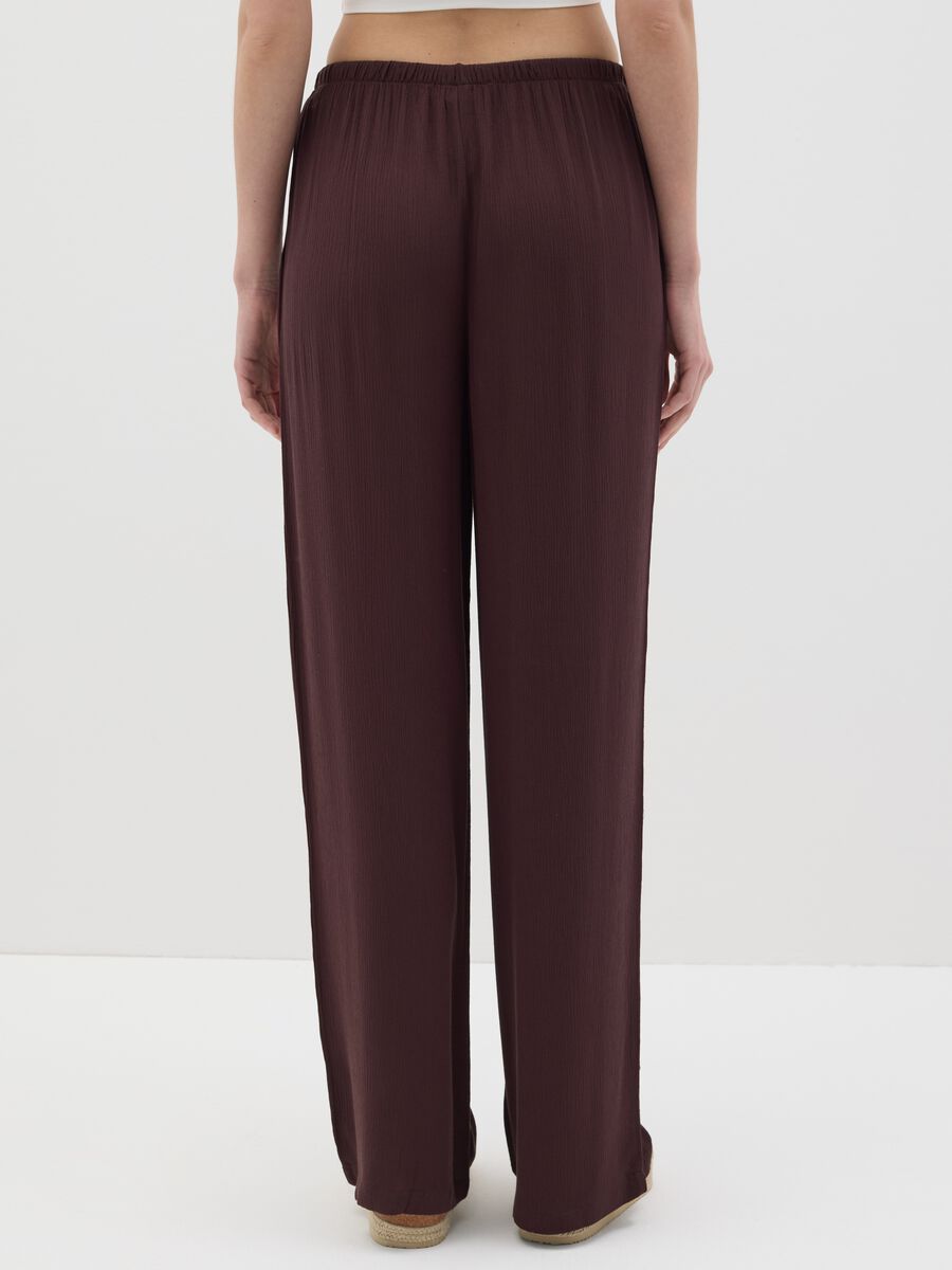 Women's brown relaxed-fit trousers in 100% viscose_2