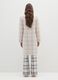 Beige checked fleece robe with pockets_2