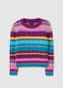 Girls' multicolour regular fit pure cotton sweater_3