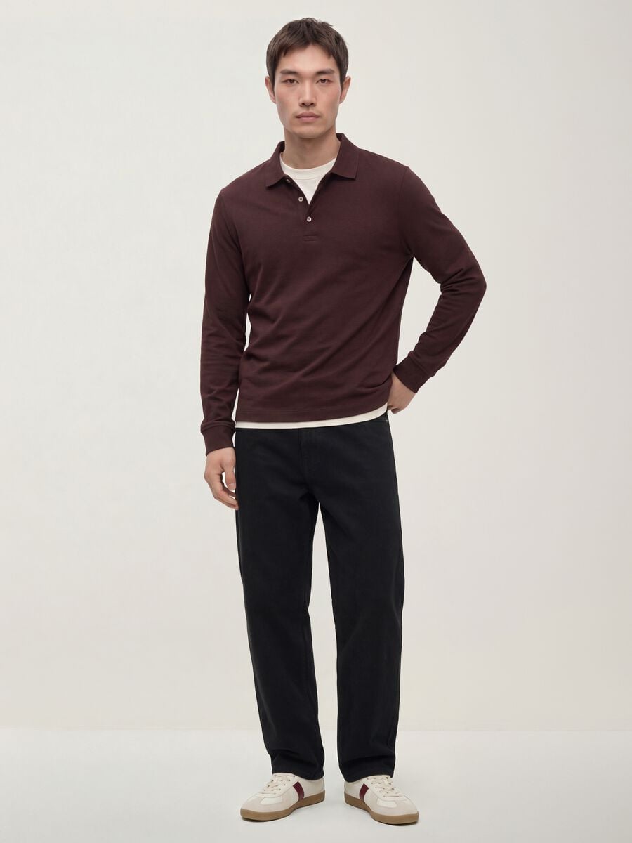 Black pure cotton denim jeans, relaxed fit_0
