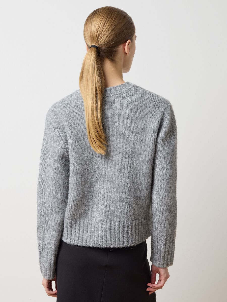 Grey oversized fit sweater with decorations_3