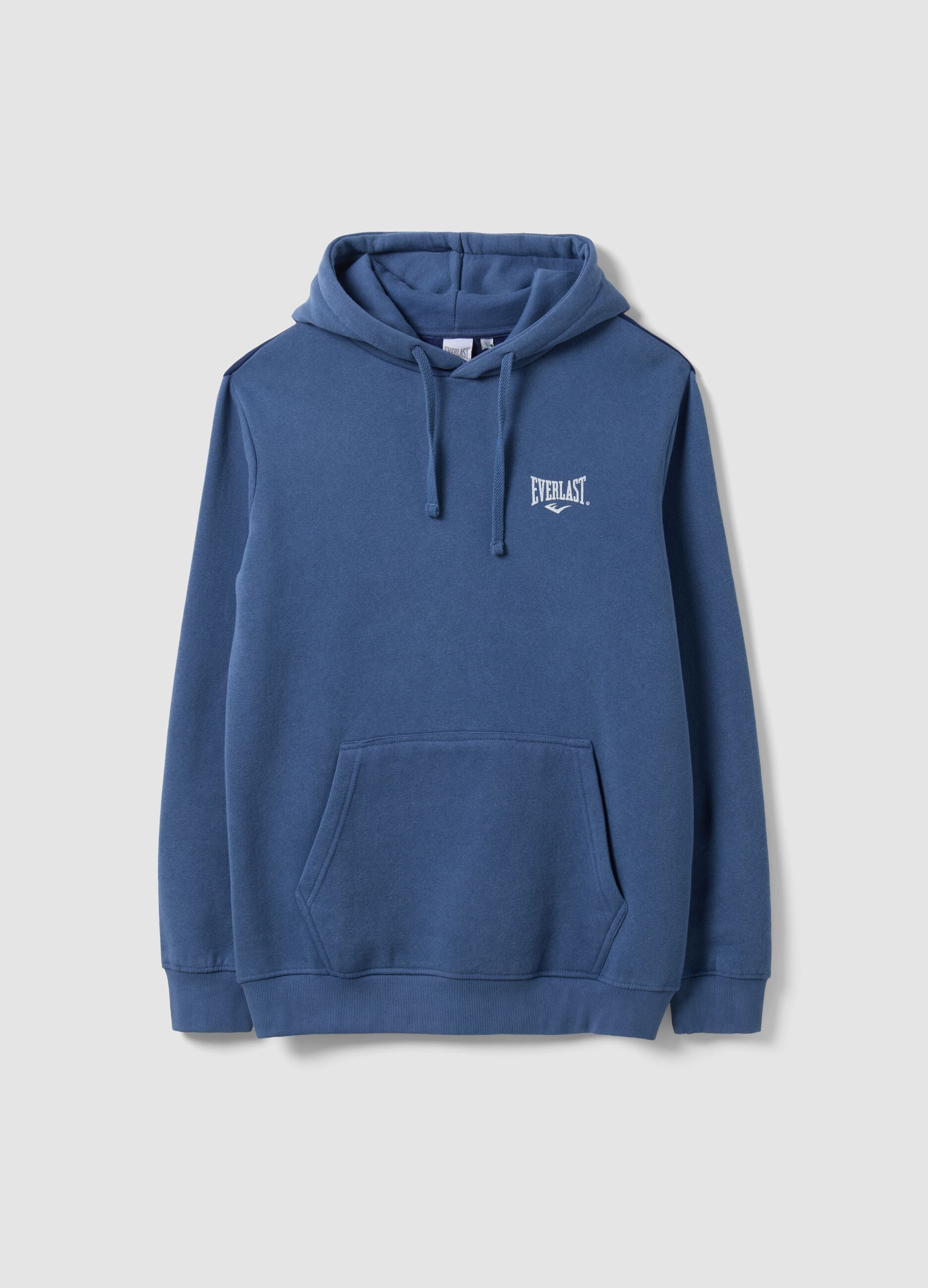 Blue hooded sweatshirt in cotton blend with logo