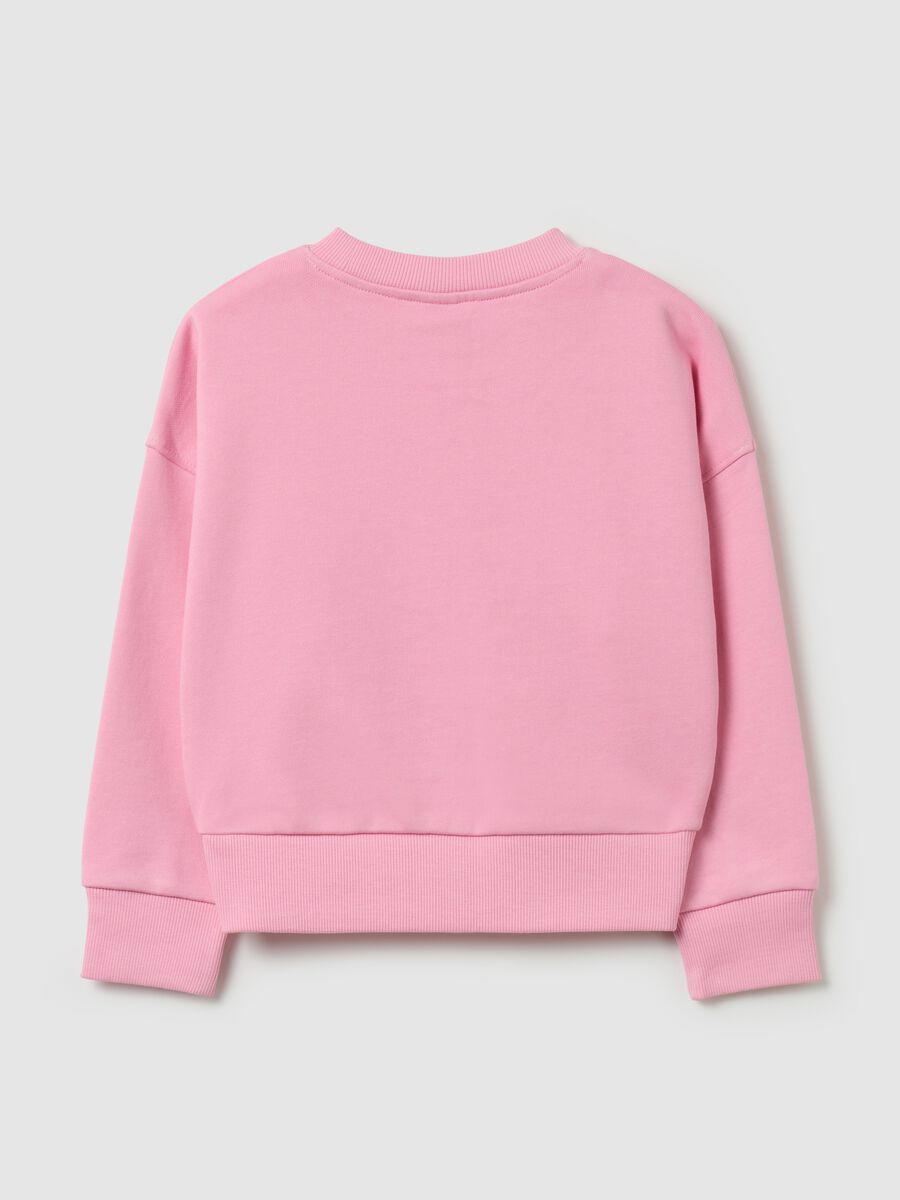 Cotton sweatshirt with diamantés and Daisy Duck print_1