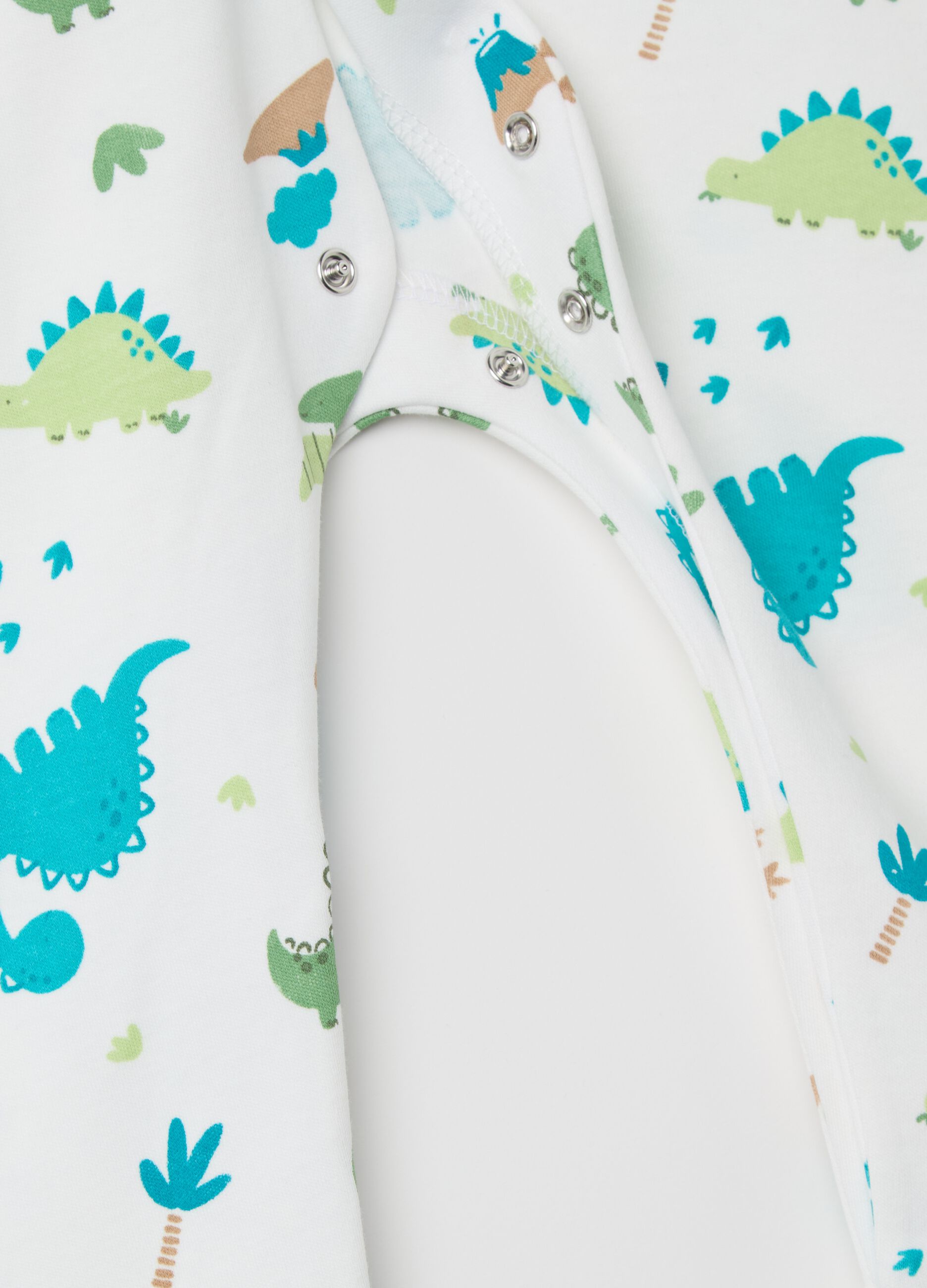 Two-pack onesies in organic cotton with dinosaurs print