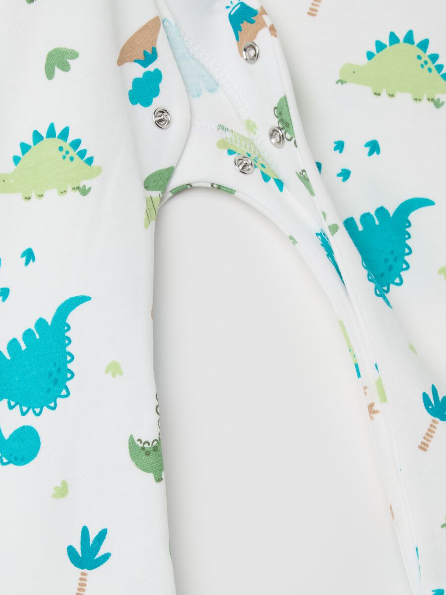 Two-pack onesies in organic cotton with dinosaurs print_3