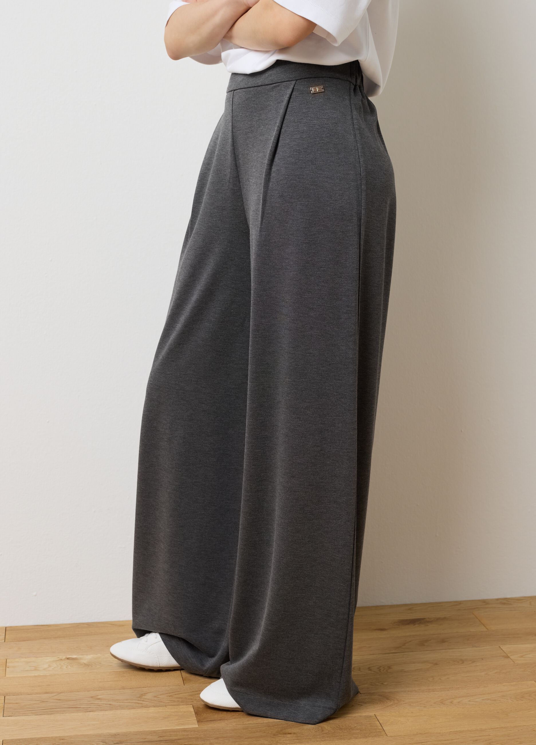 Grey Palazzo Trousers