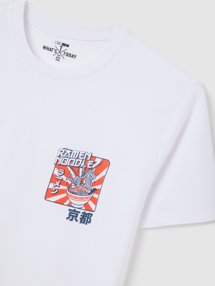 White T-shirt with ramen print from Ovs_5