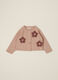 Pink cardigan with cotton flowers_0