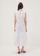 White sleeveless pure cotton tiered dress, regular fit_3
