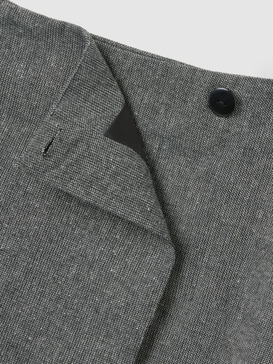 Regular fit grey wool blend skirt_5
