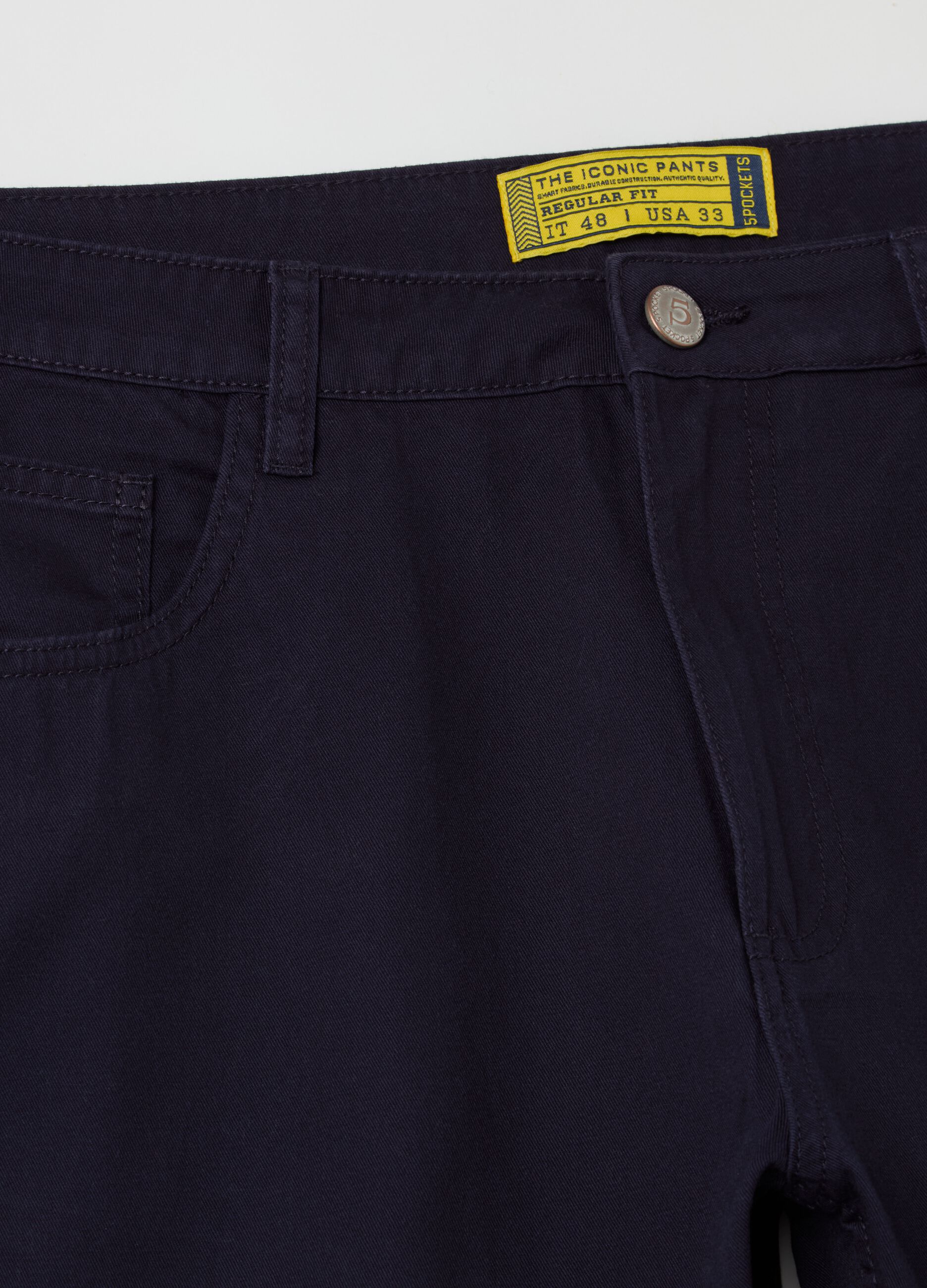 Pantalone regular fit cinque tasche