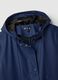 Regular fit blue rain jacket with hood_5