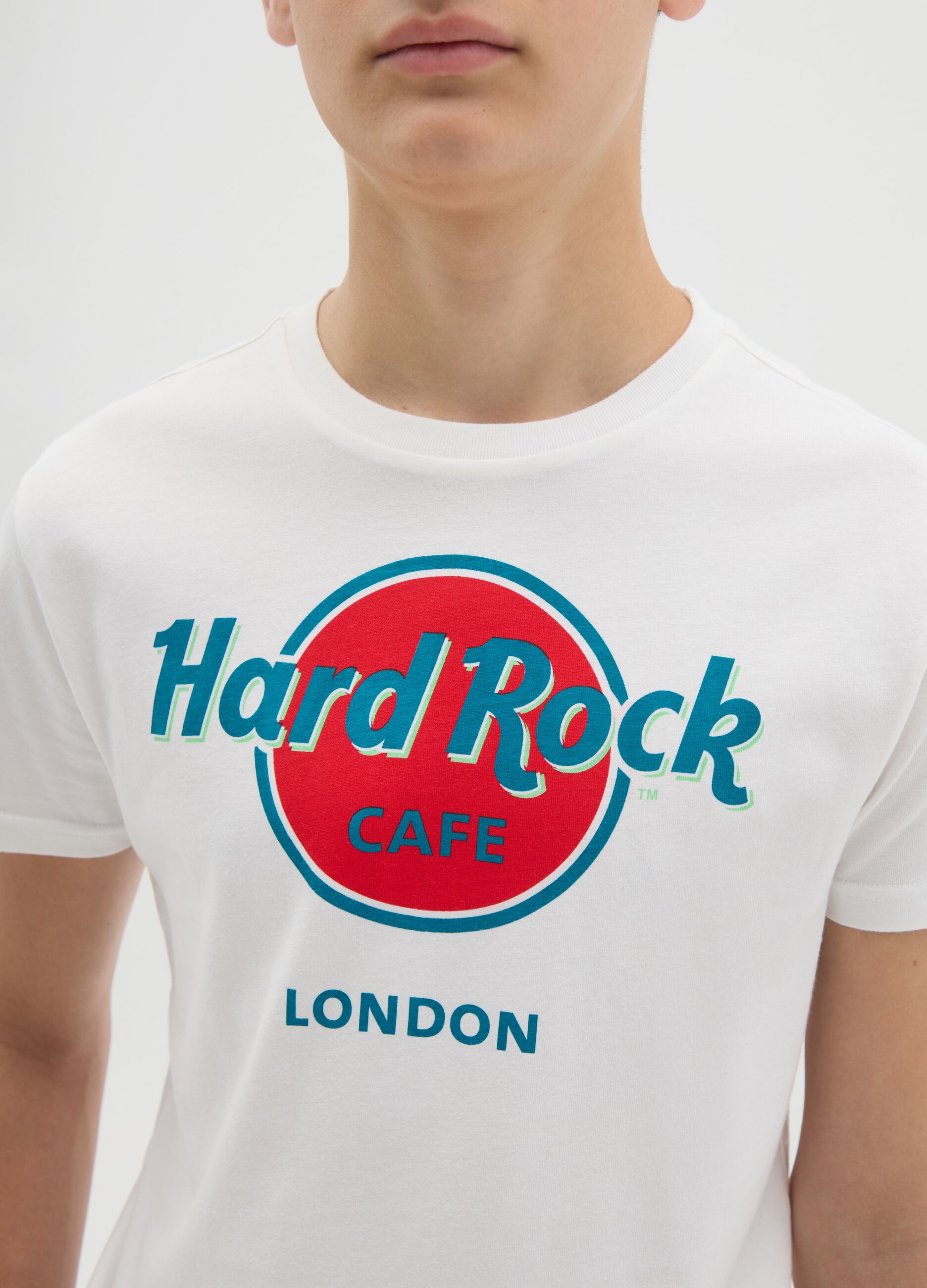 T-shirt bianca in cotone Hard Rock Cafe 