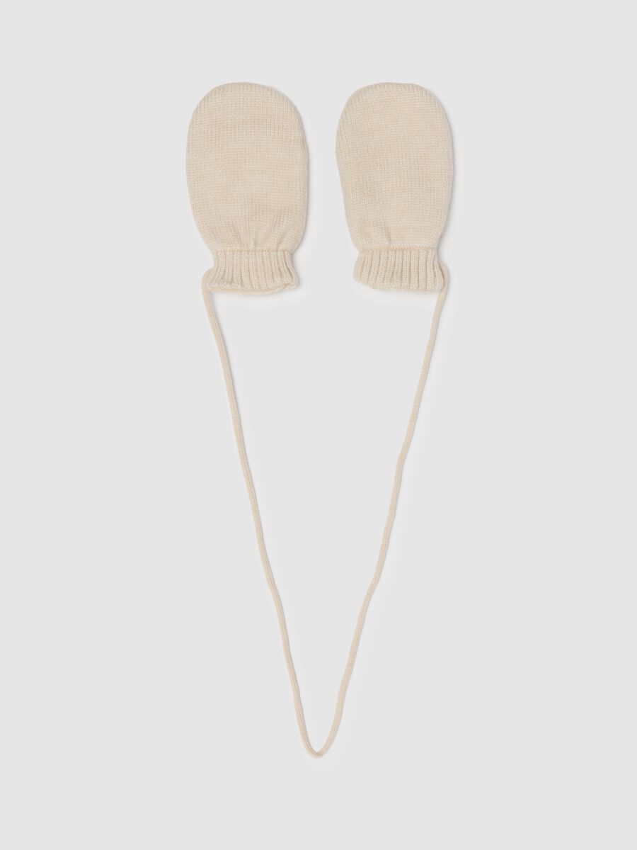 Beige Baby Girl Gloves_0