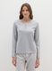 Grey cotton blend regular fit pyjamas_1