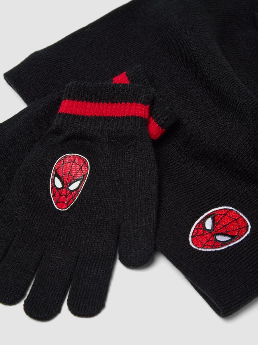 Set nero con cappello, scaldacollo e guanti Spider-Man_1