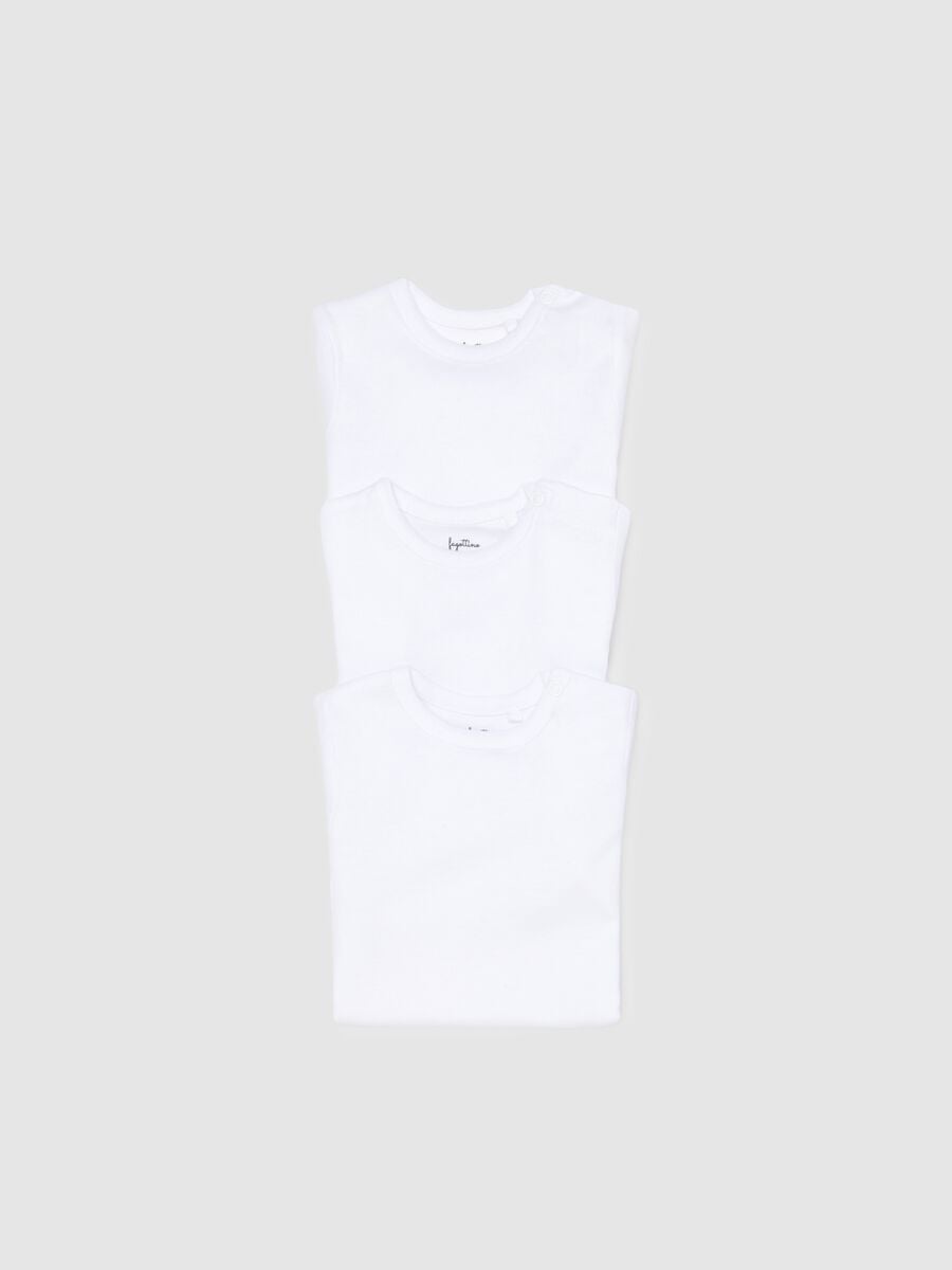 Newborn White Bodysuit Tripack in Pure Organic Cotton_2